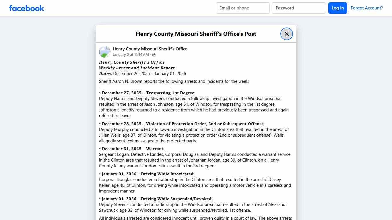 𝑯𝒆𝒏𝒓𝒚 𝑪𝒐𝒖𝒏𝒕𝒚... - Henry County Missouri Sheriff's Office Facebook